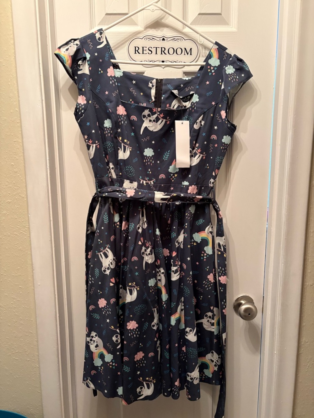 UK14 Lady Vintage Swinging Sloth dress vintage pinup style swing sundress